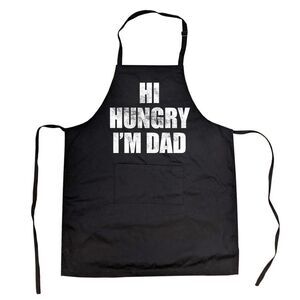 Hi Hungry Im Dad Apron Funny Sarcastic Fathers Day Novelty Cooking Smock